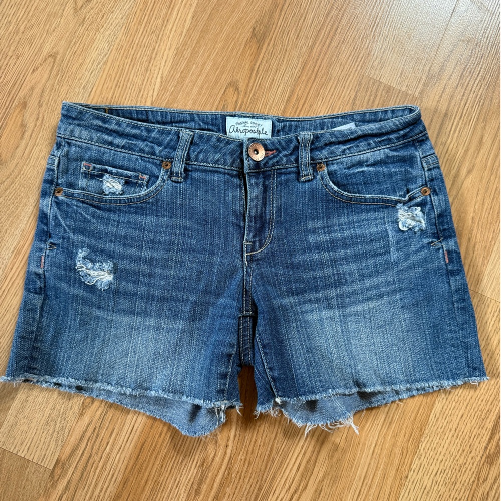Aeropostale Distressed Blue Women’s Denim Shorts 28